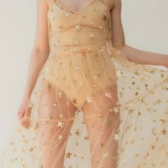 Menthe and Mangrove Dresses & Skirts - Menthe : Wish Upon a Star Mesh Topper in Peach
